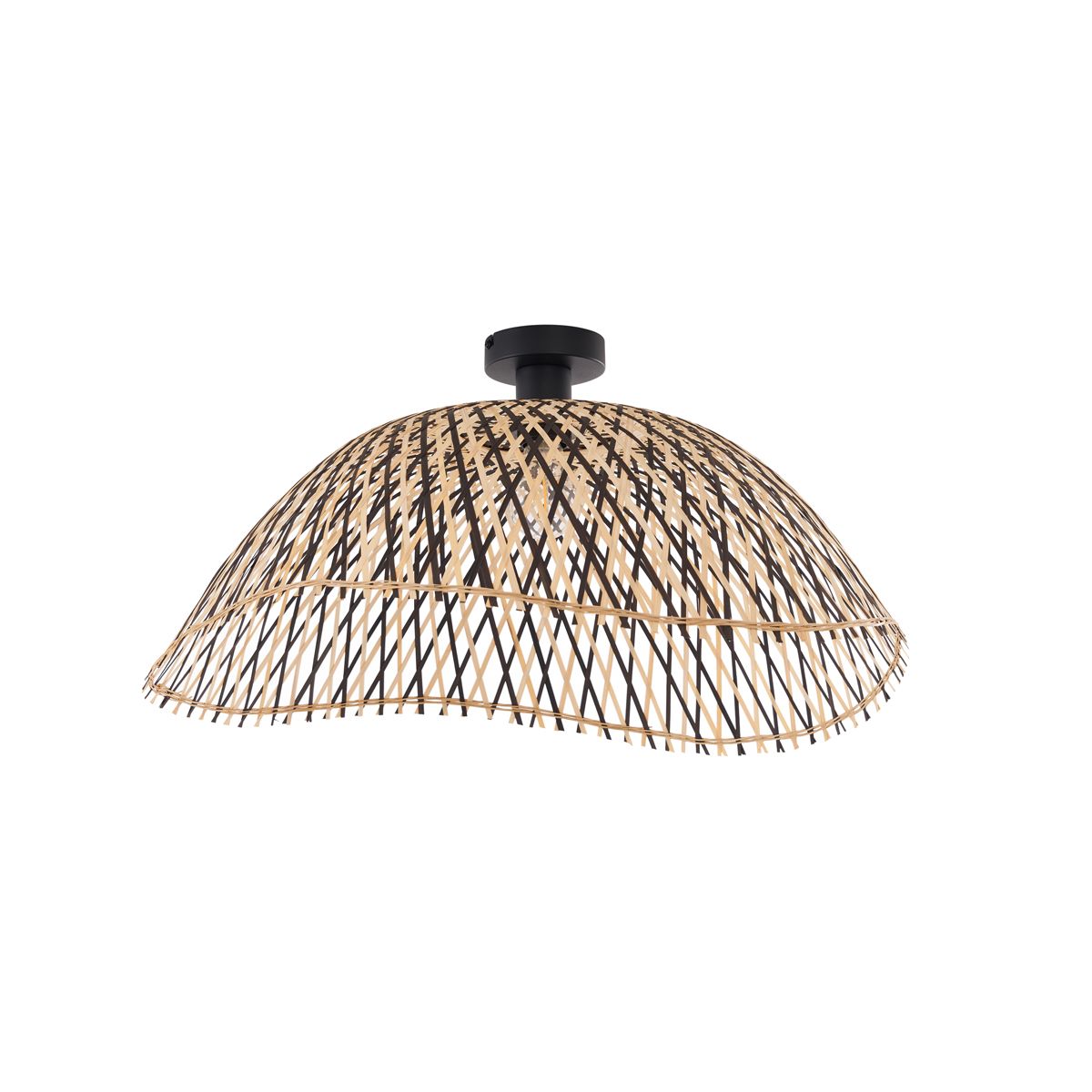 Art Deco plafondlamp zwart bamboe 60 cm - Alka