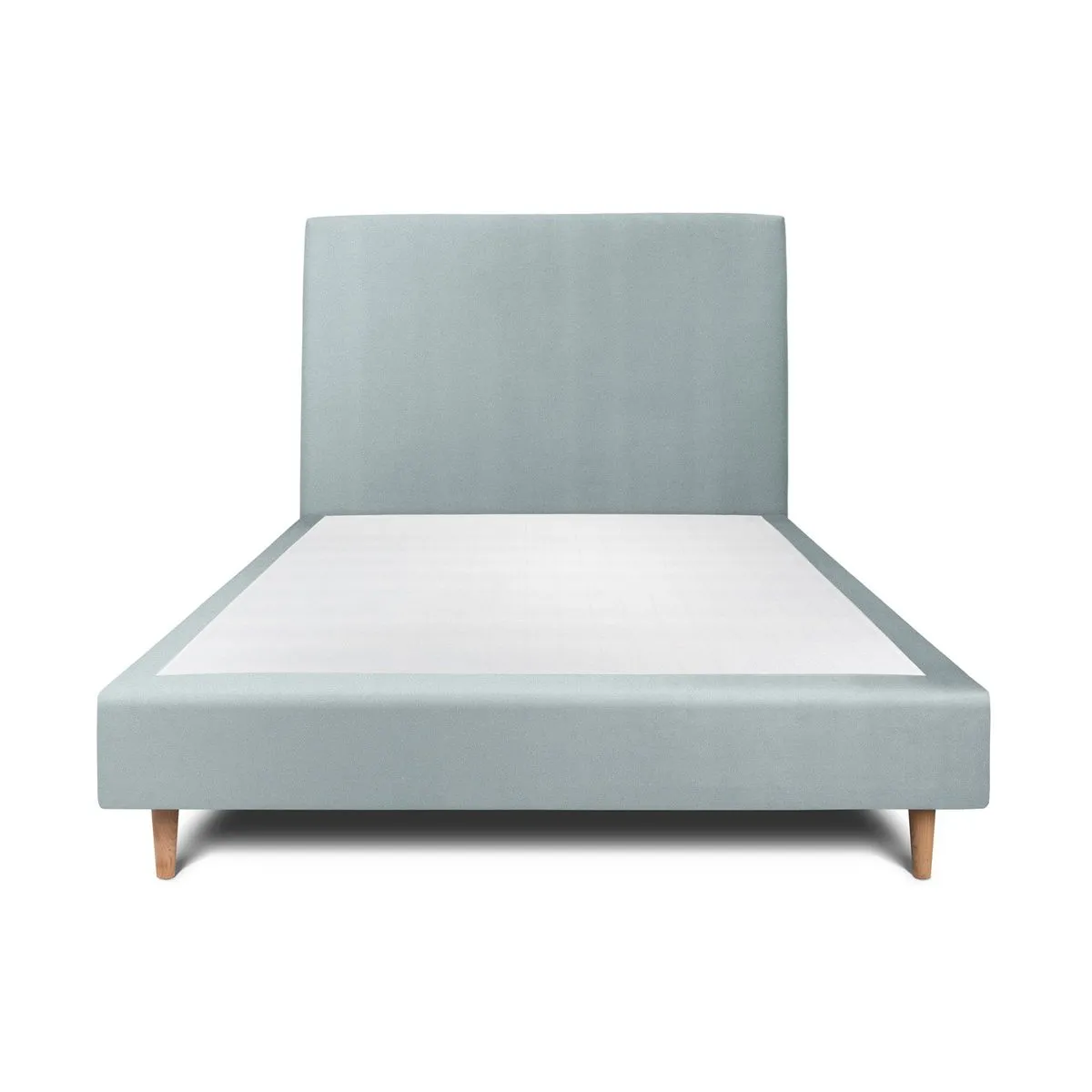 Sommeil de plomb Lit 140x190cm - Tête de lit velours et sommier tapissier - Gris bleuté