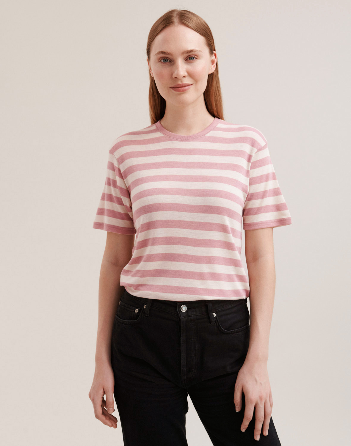 T-shirt van merinowol/zijde voor dames