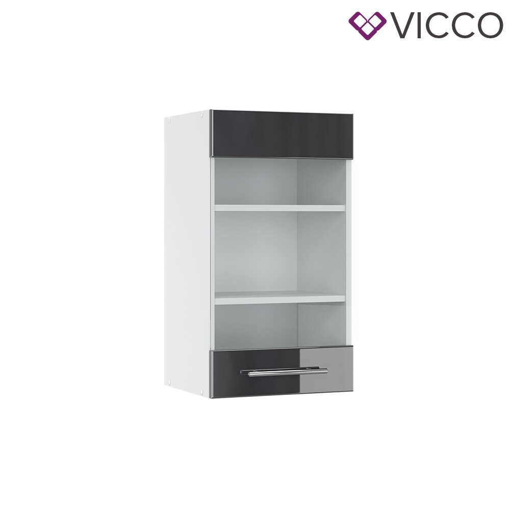 VICCO Hängeglasschrank 40 cm Anthrazit Küchenzeile Unterschrank Fame