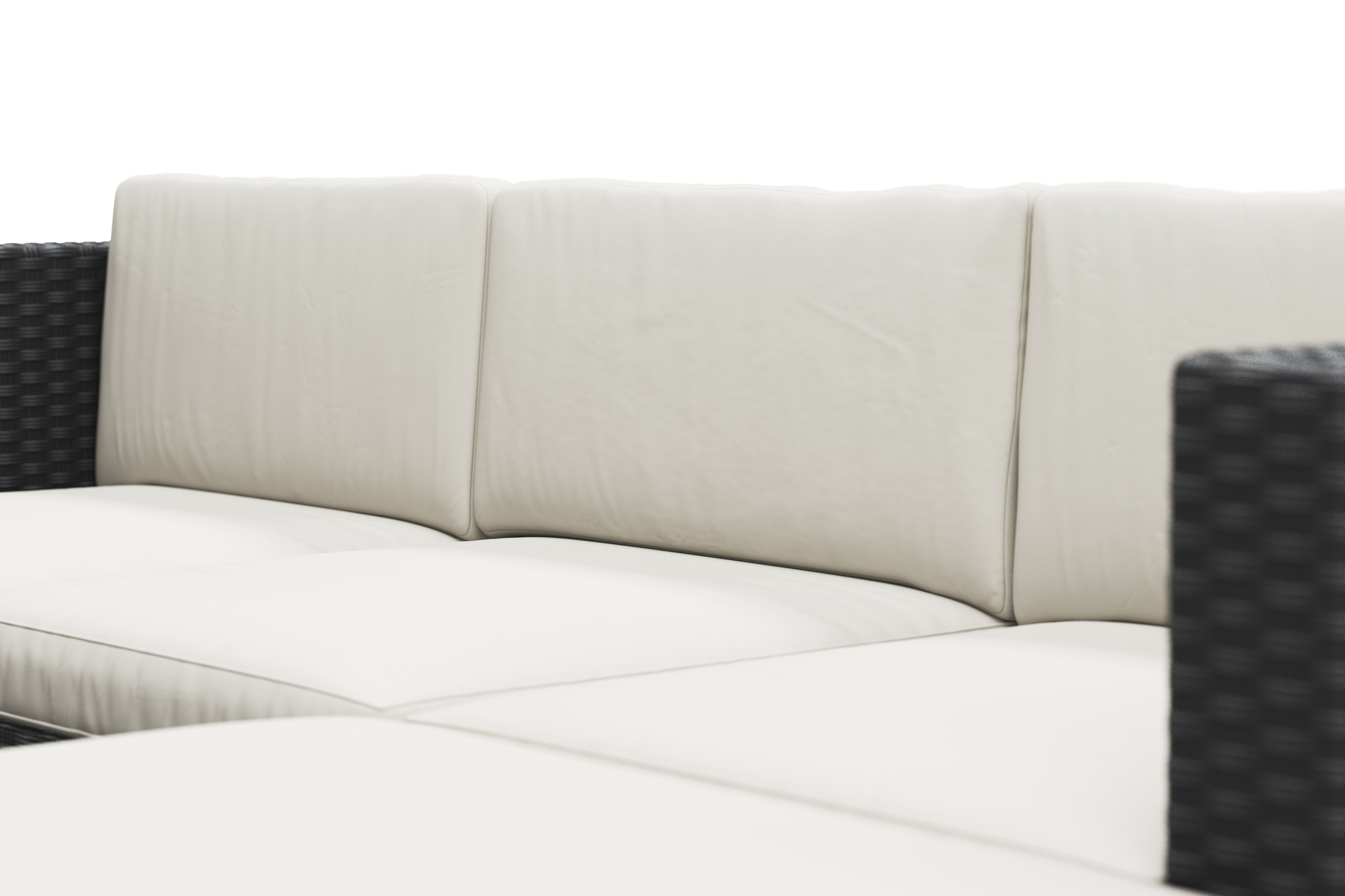 Rattanlounge MALIBU schwarz/beige