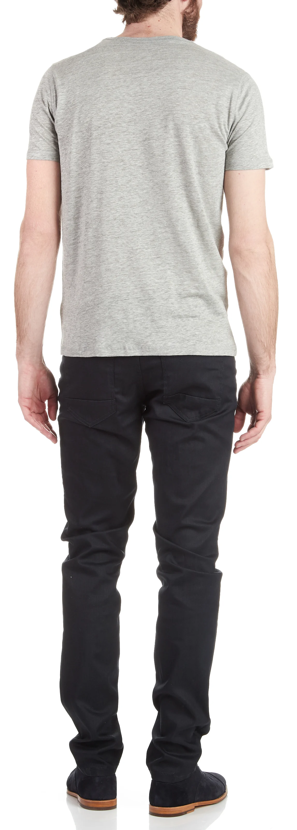 Jean slim-fit enduit taille normale | Bleu