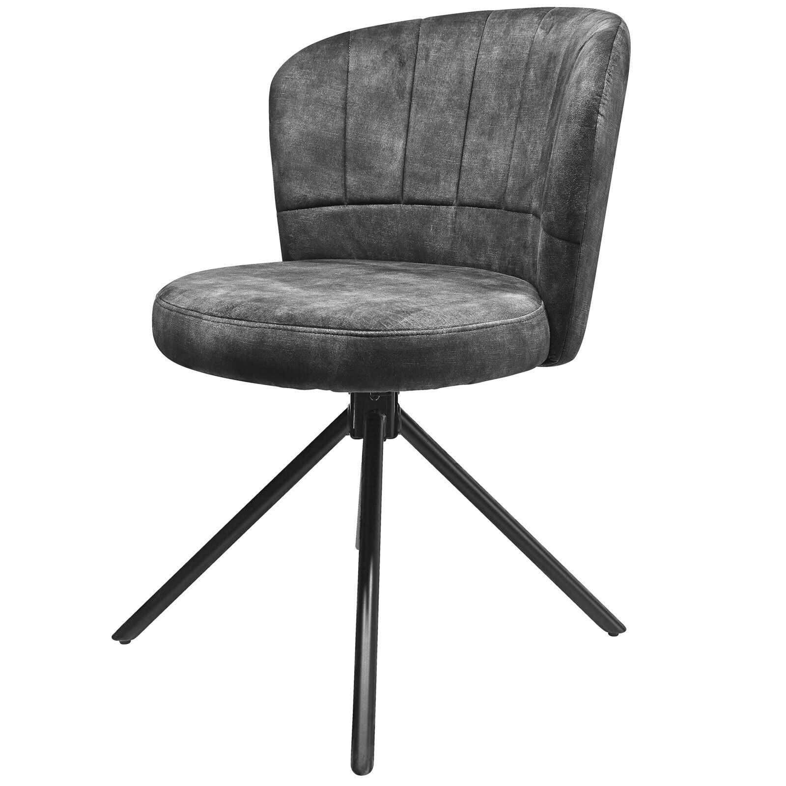 Stuhl Shelly Mikrofaser Grau/Schwarz 64x54x80 cm