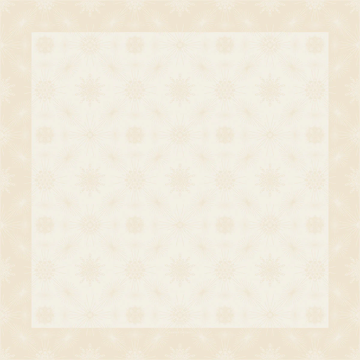 Nappe antitache déperlant pur coton ivoire 155x155 Garnier Thiebaut