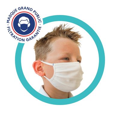 2 Masques lavables pour enfants de 7 à 12 ans