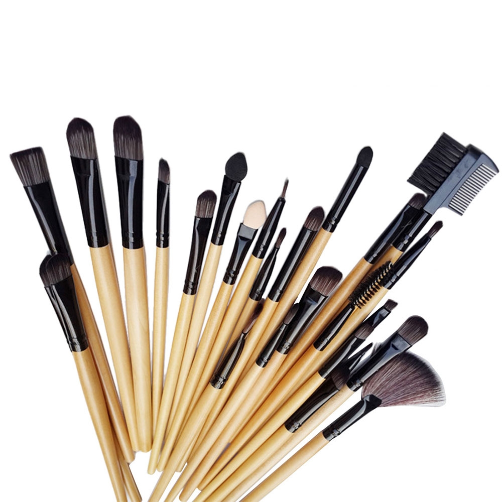 32-teiliges Beauty Make Up Puder Pinsel Set Mit Tasche - Schwarz