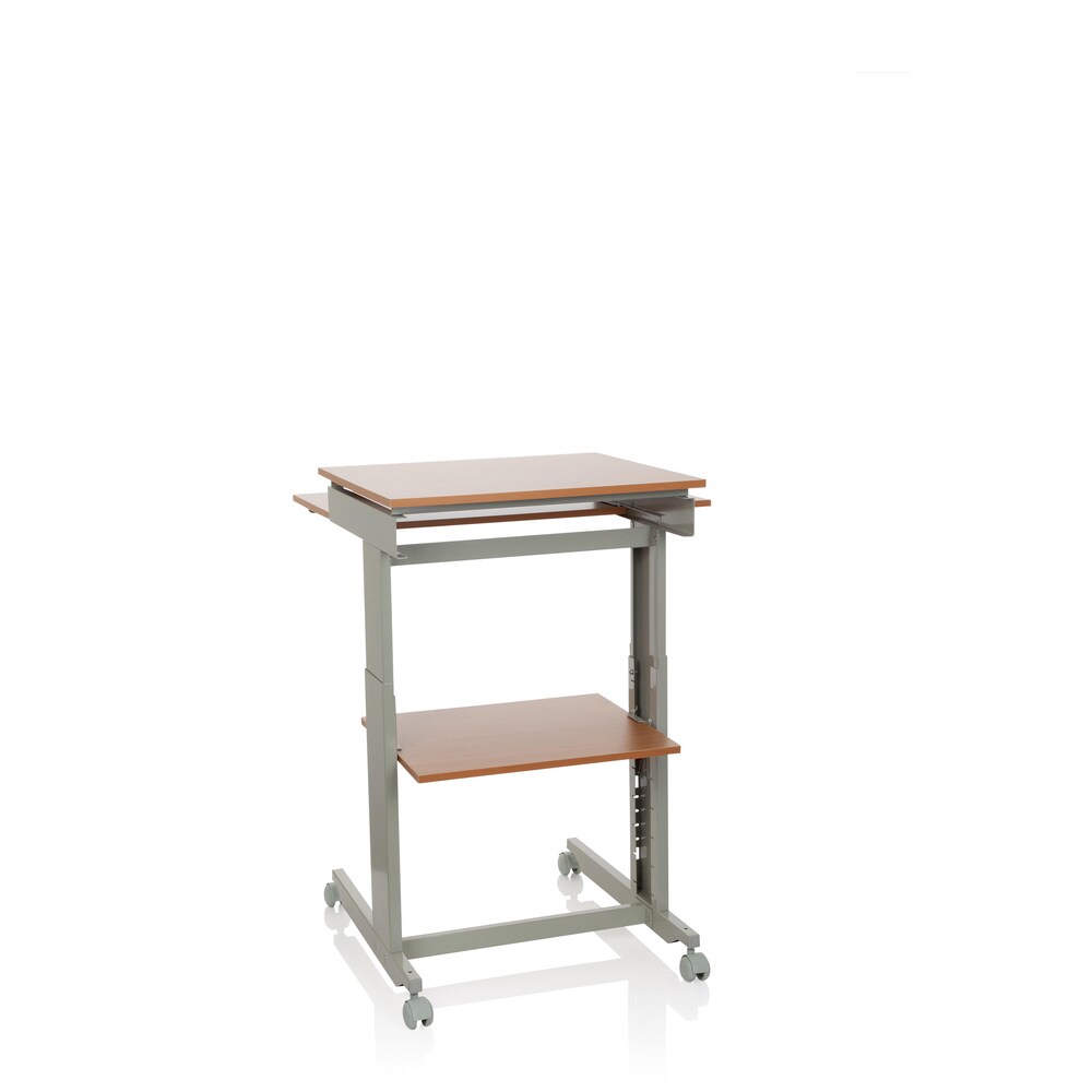 Stehschreibtisch WORKSTATION Melaminharzbeschichtete Spanplatte, Gestell pulverbeschichteter Stahl hjh OFFICE