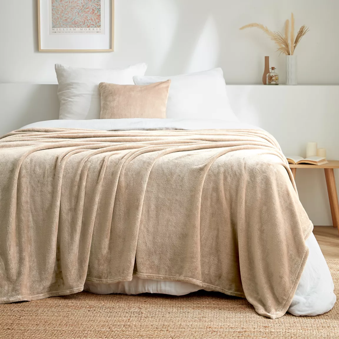 Plaid doux flanelle (180 x 230 cm) Didou Marron glacé