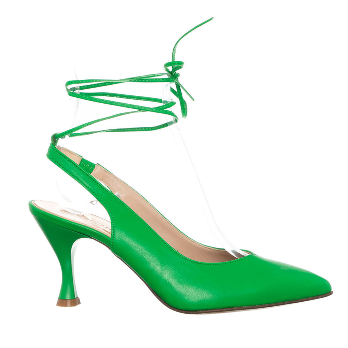 Loretta Pettinari Slingbacks en Cuir Nappa verts - Talon 7.5 cm