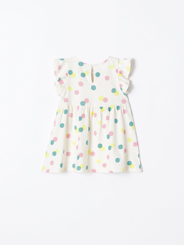 Conjunto com 2 vestidos com babados - Rosa Fluorescente
