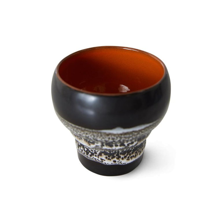 HKliving 70's Ceramic Lungo koffie mok set van 2 basalt
