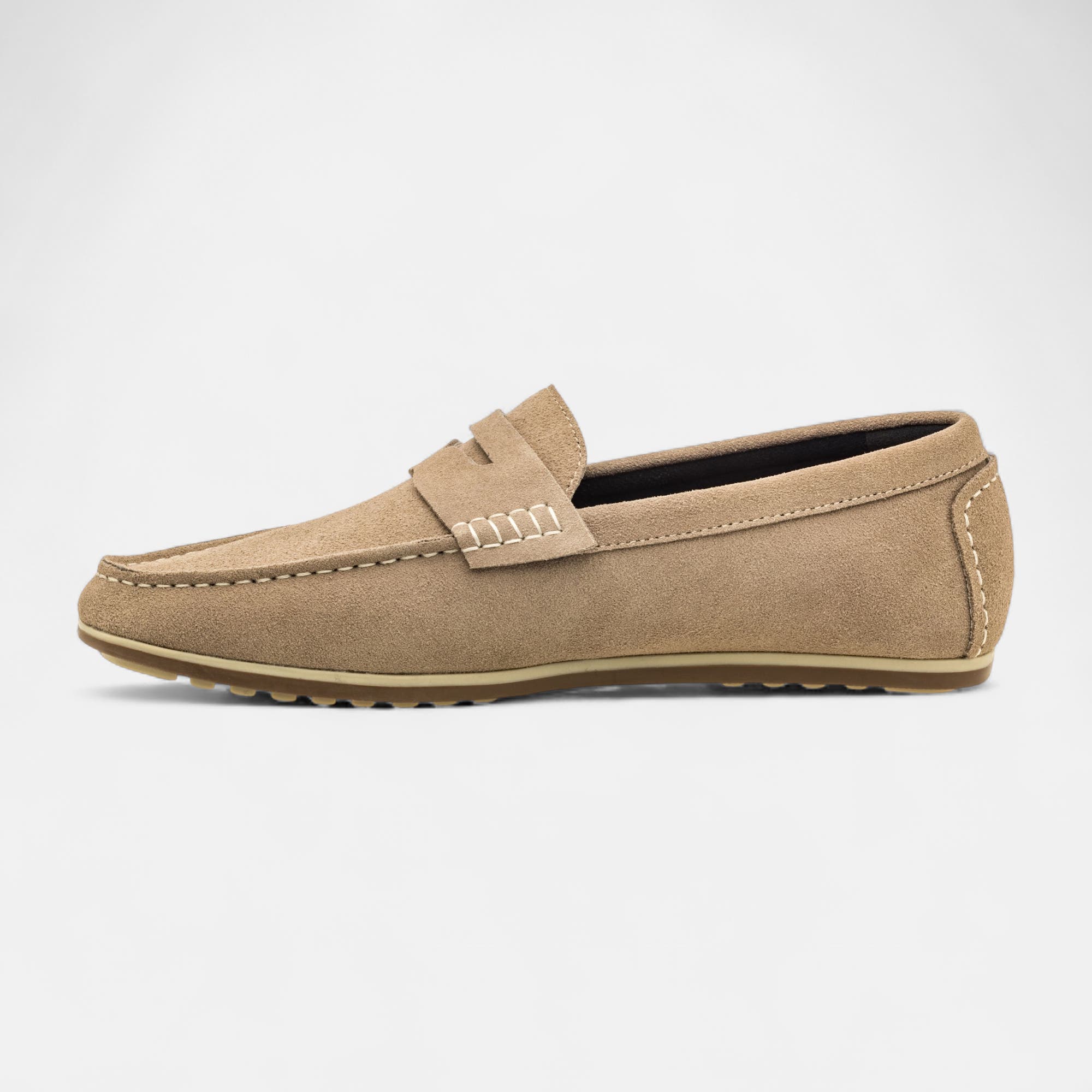 Mocassins Homme en cuir taupe