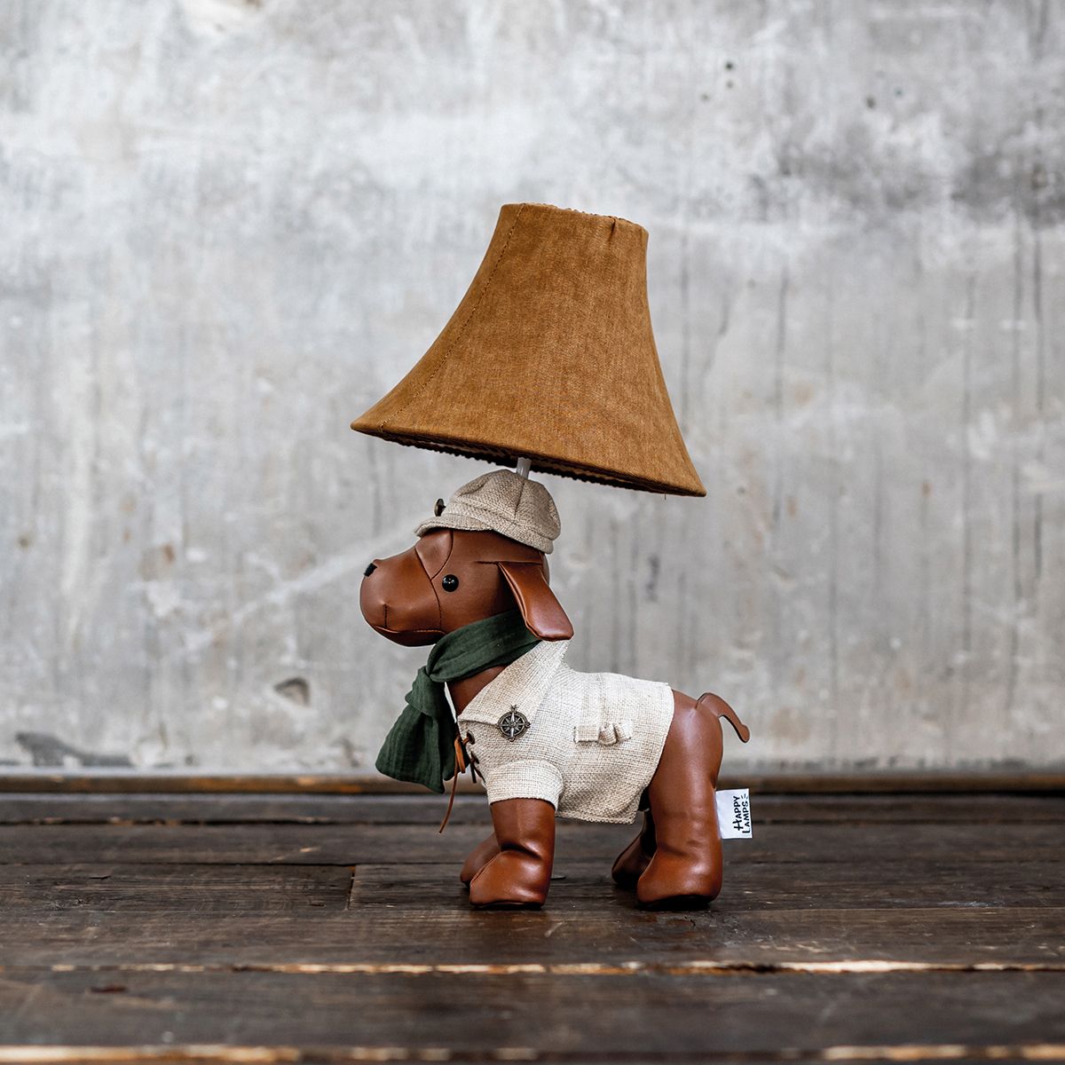 Kinder tafellamp jachthond bruin - Spike