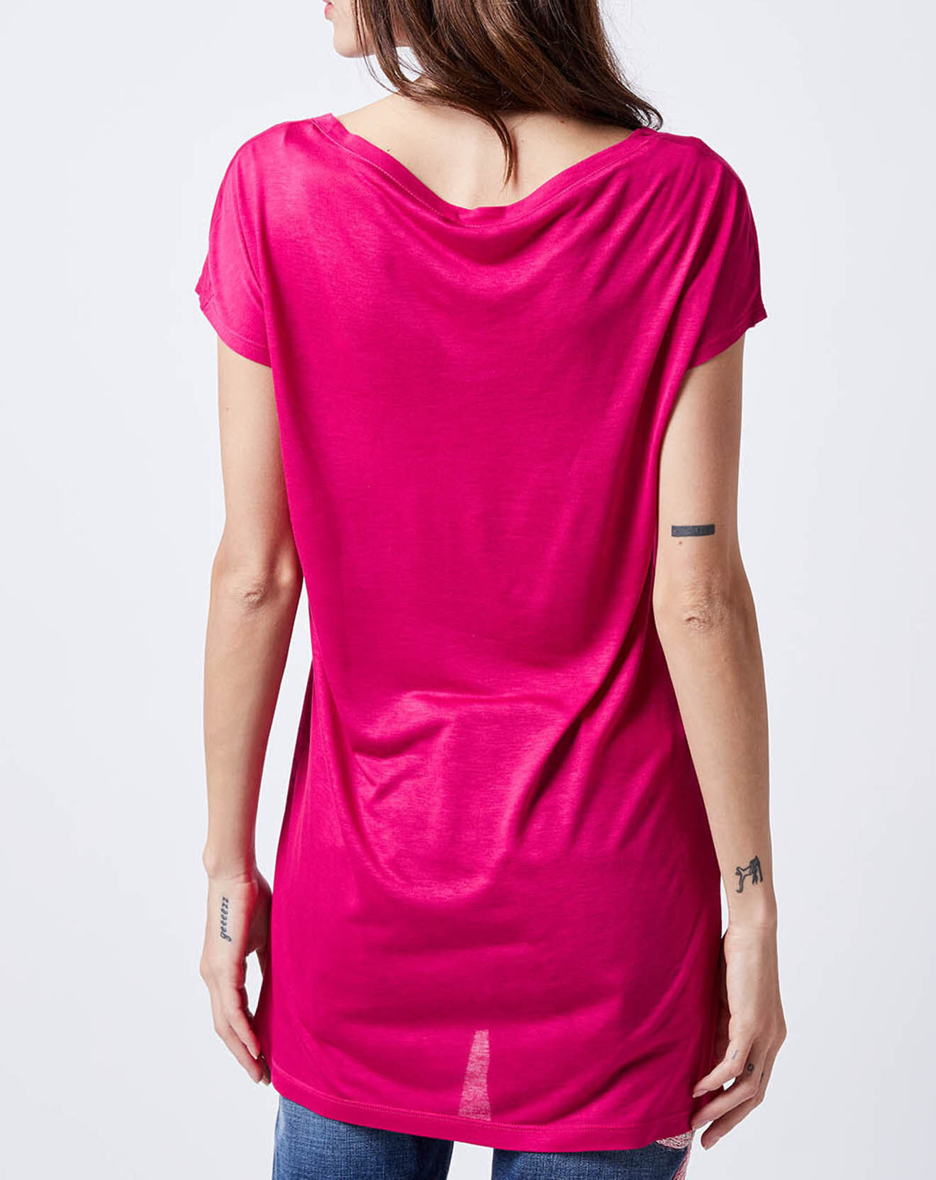 John Galliano T-Shirt Long imprimé Gazette rose