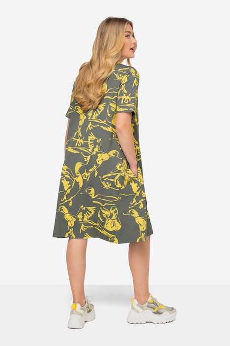 Jersey Kleid, Rundhals,  Halbarm, OEKO-TEX Made in Green
