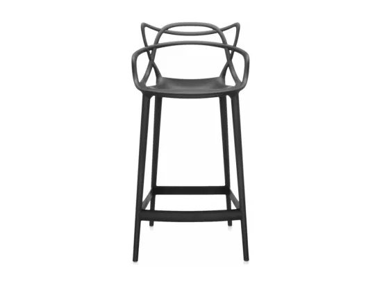 Tabouret moderne avec accoudoirs noir Beliano 66cm
