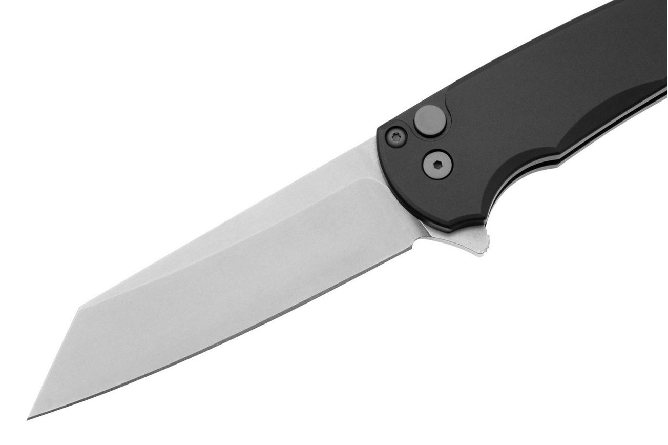 Pro-Tech Malibu 5401 Stonewashed MagnaCut Reverse Tanto, Black Aluminum zakmes