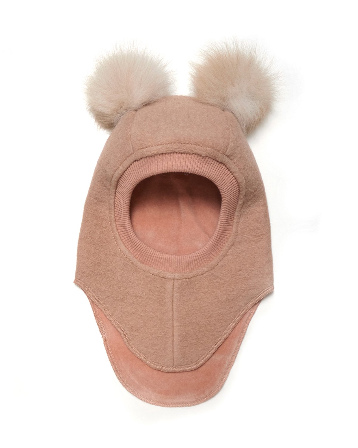Balaclava Ull 2-Lags – Børstet Ullfleece | Alpaca Pompoms