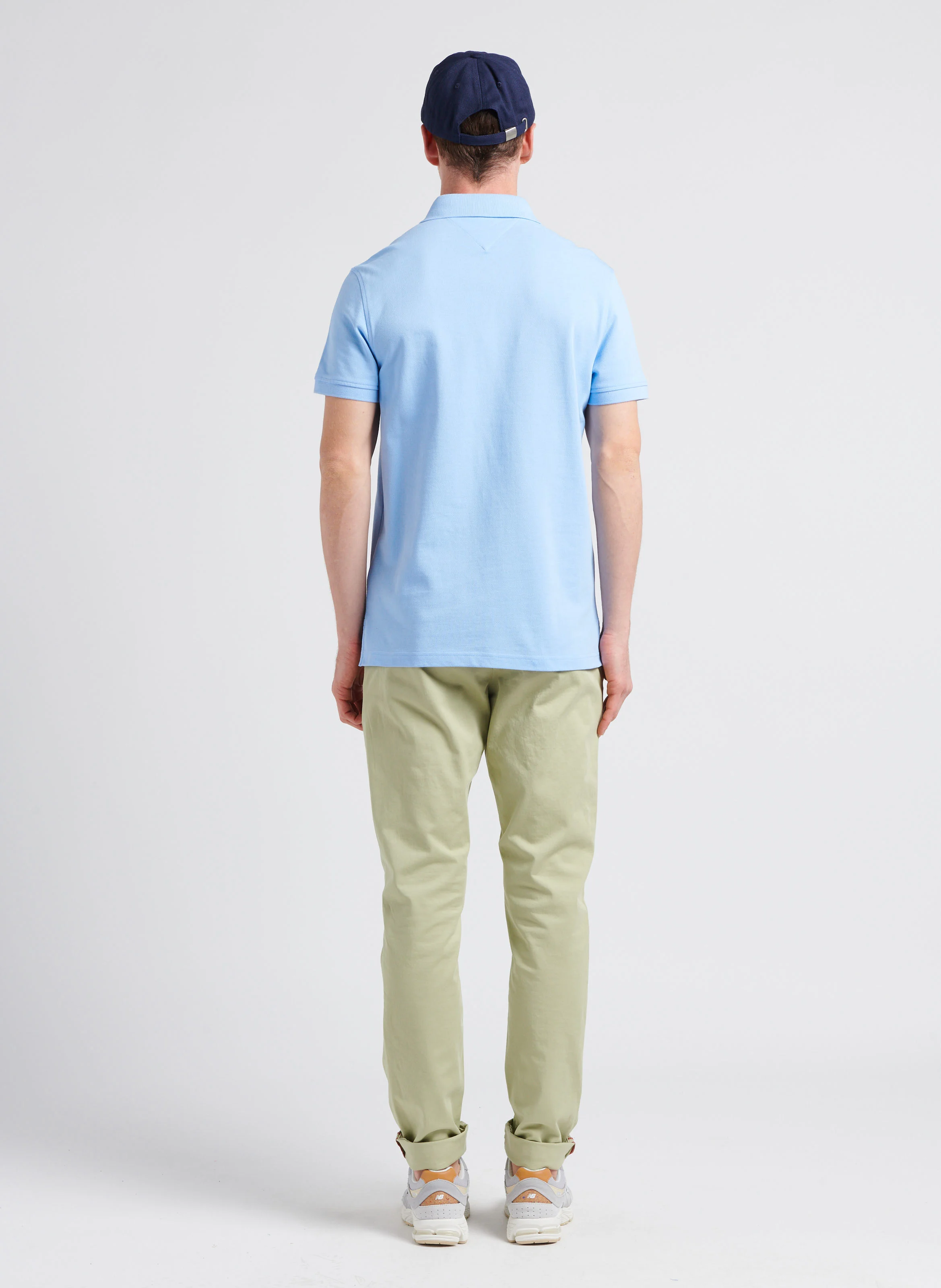 Polo slim-fit en coton bio | Bleu