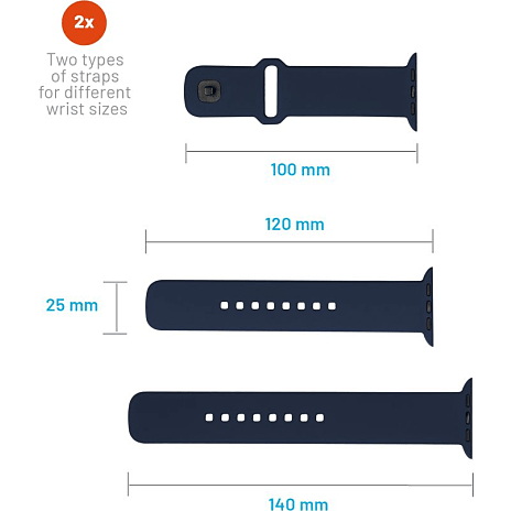 Fixed urrem silikone 49 mm - blå