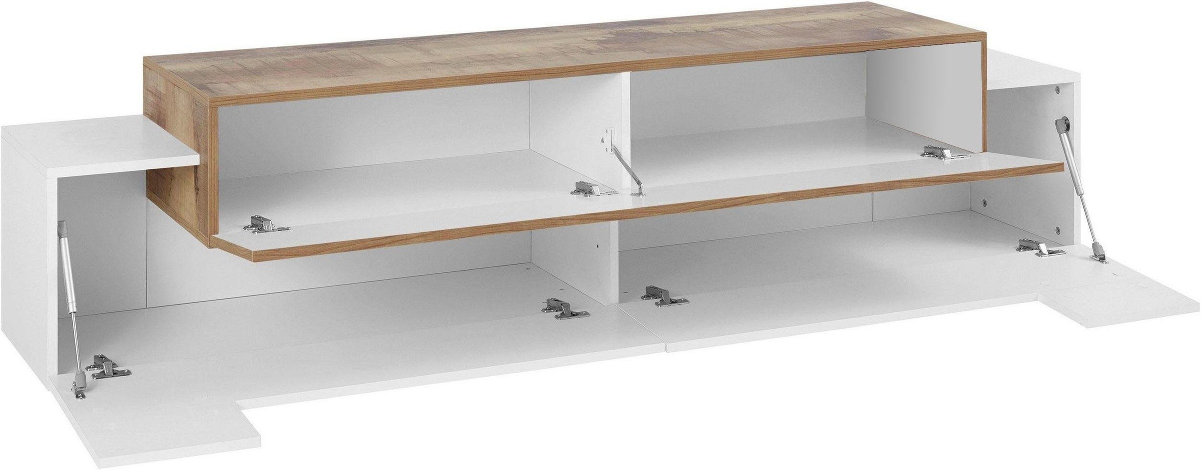 INOSIGN Lowboard »Coro,Lowboard,TV-Kommode,TV-Möbel,TV-Bank« mit 3 Klappen davon 2 mit Push-to-Open Funktion Breite 200 cm