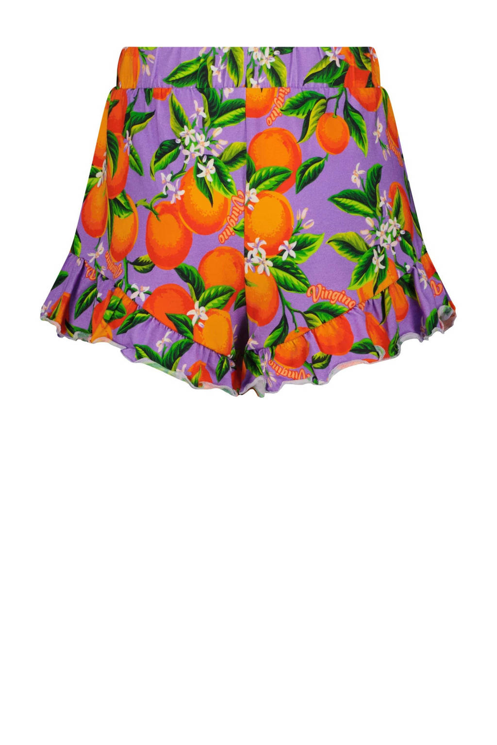 Vingino shortama Waranda met all over print lila/oranje/groen