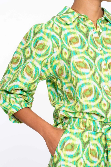 Geisha groene dames blouse