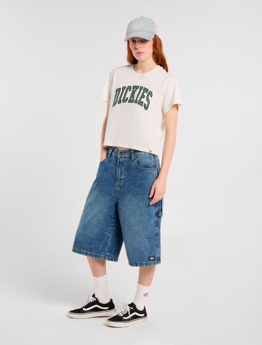 Dickies Carpenter Denim Jort Women Rinsed Faded