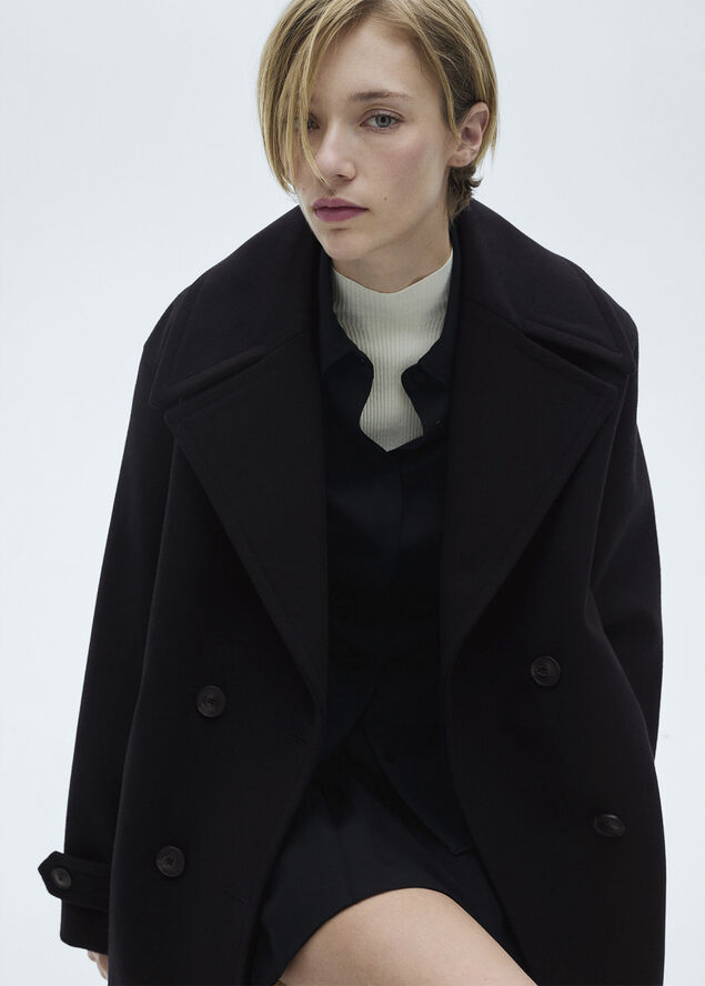 MANGO COAT. -- GOYA Navy