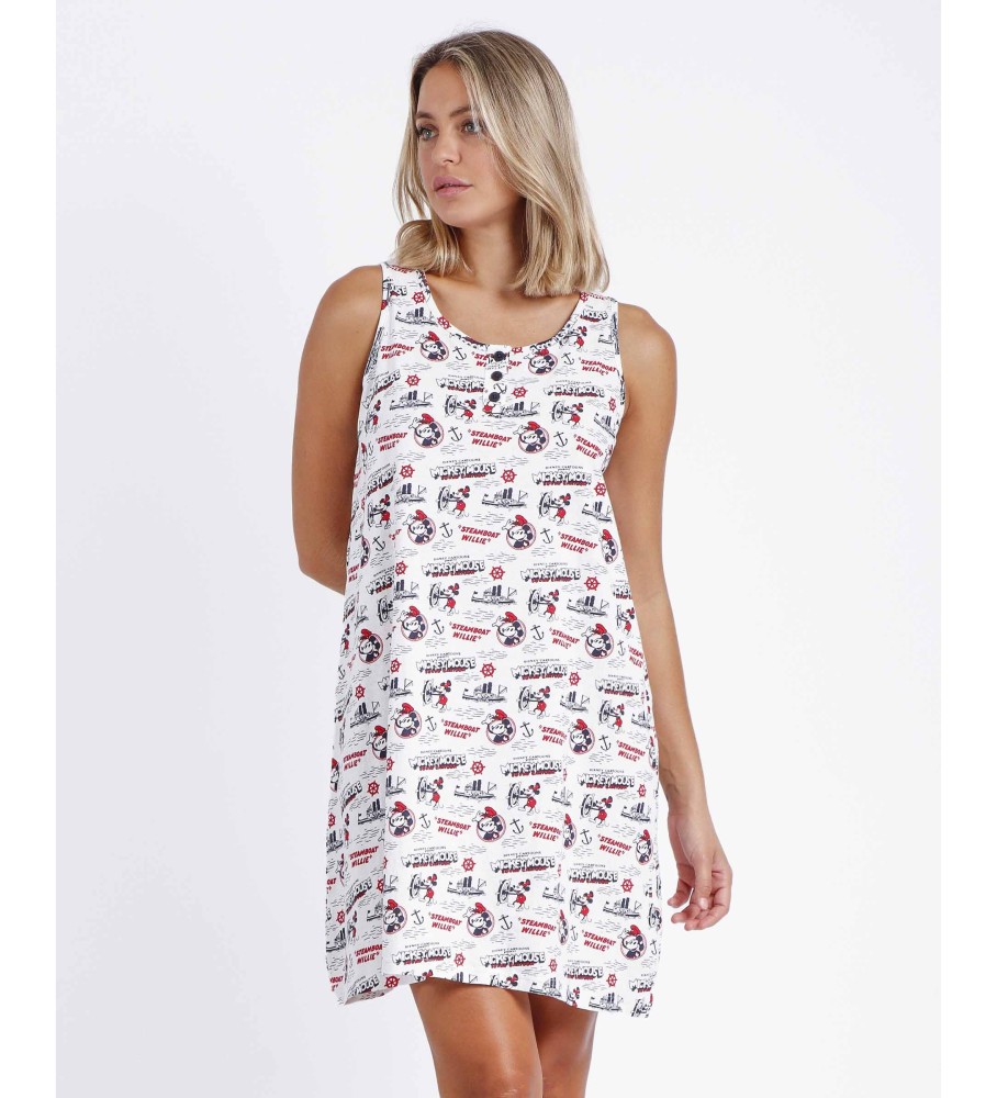 Camisola branca do Steamboat Willie da Disney