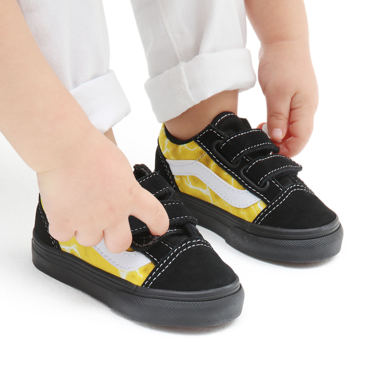Vans Sneakers en Cuir & Textile Old Skool V noir/jaune