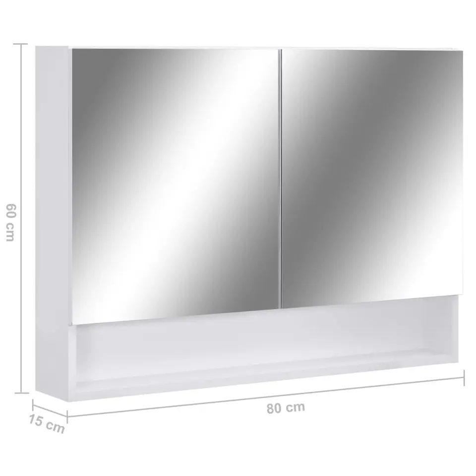 vidaXL - Spiegelkast - Wit - MDF