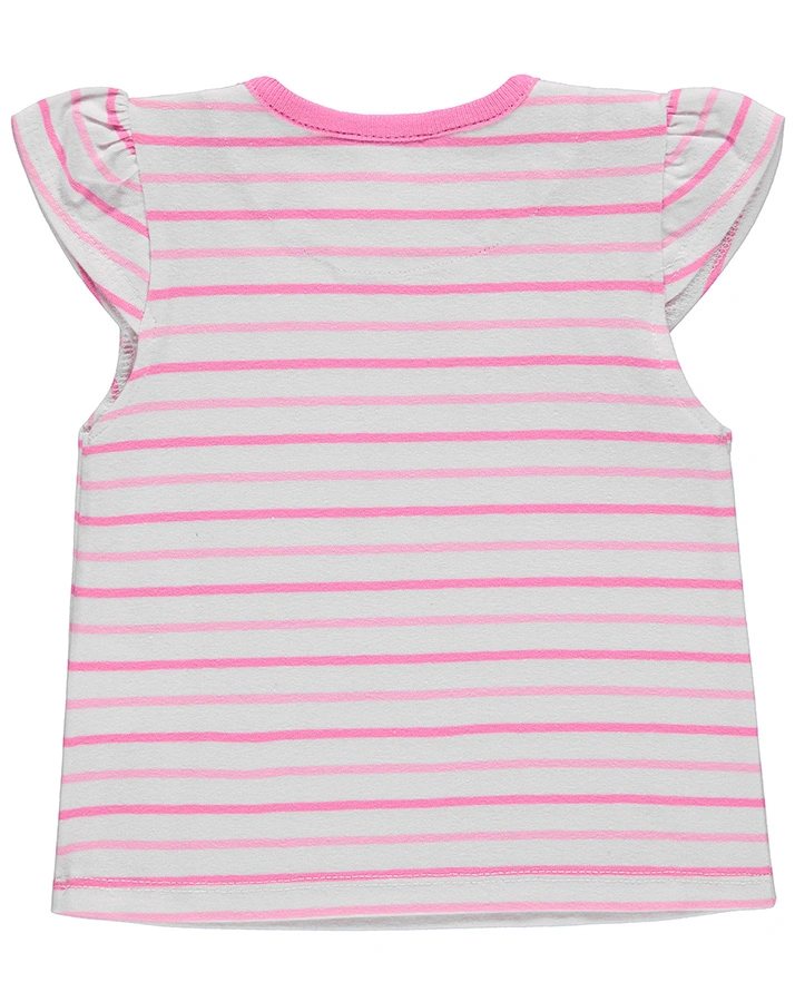 T-Shirt JUNGLE CLUB mit Flügelärmeln in weiß/pink