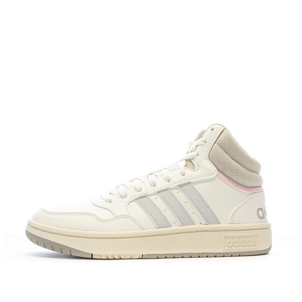 Adidas Baskets Beige/Rose Femme Adidas Hoops 3.0