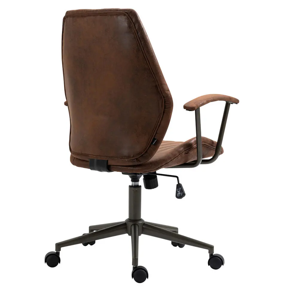 CLP Bureaustoel Nampa zwart Frame - Kunstleer - cognac