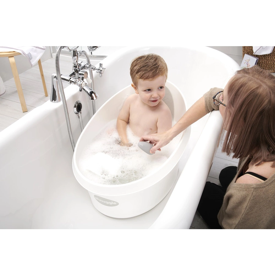shnuggle® Kleinkindbadewanne weiß  hellgrau
