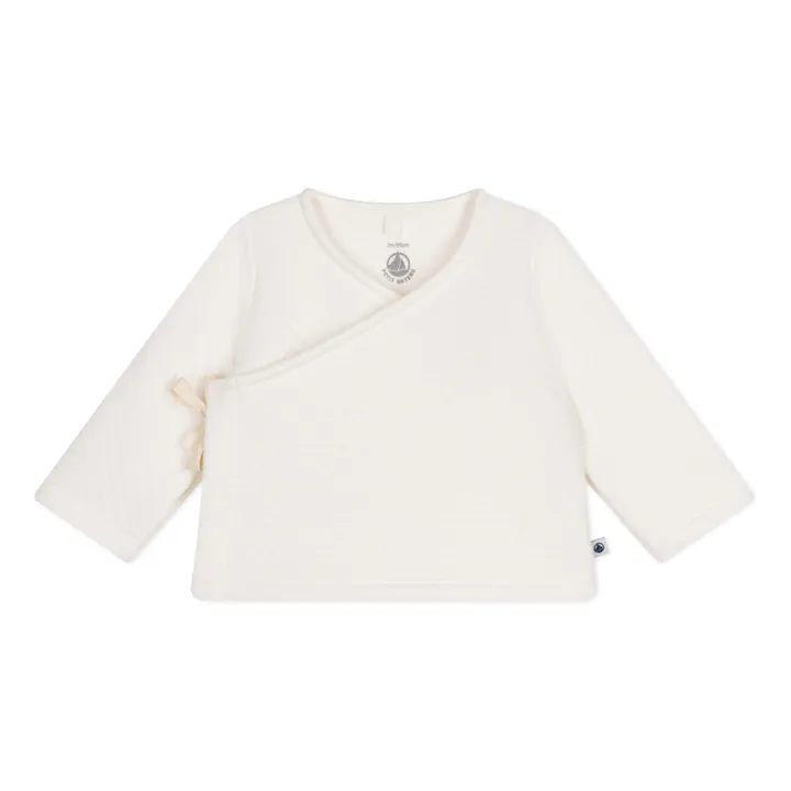 Petit Bateau Cardigan Cache-cœur Tubique Matelassé | Ecru