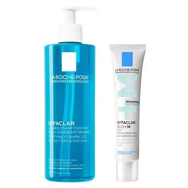 La Roche-Posay Effaclar Gel de Limpeza Facial Purificante Anti-Imperfeições 400ml e Tratamento Corretivo 30ml