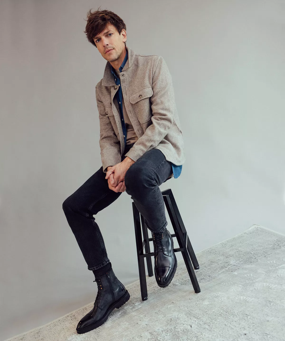 Bottines Alessandro Gris Patiné