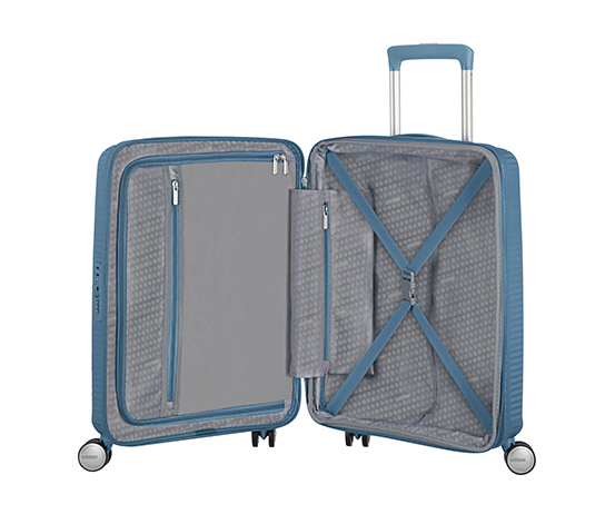 American Tourister Hartschalen-Koffer »Soundbox« Spinner 55, stone blue