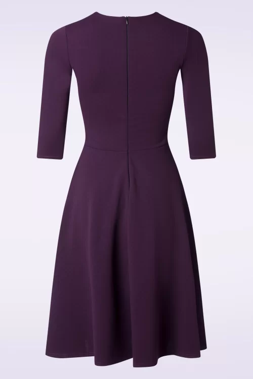 Vintage Chic for Topvintage Leah swing jurk in aubergine