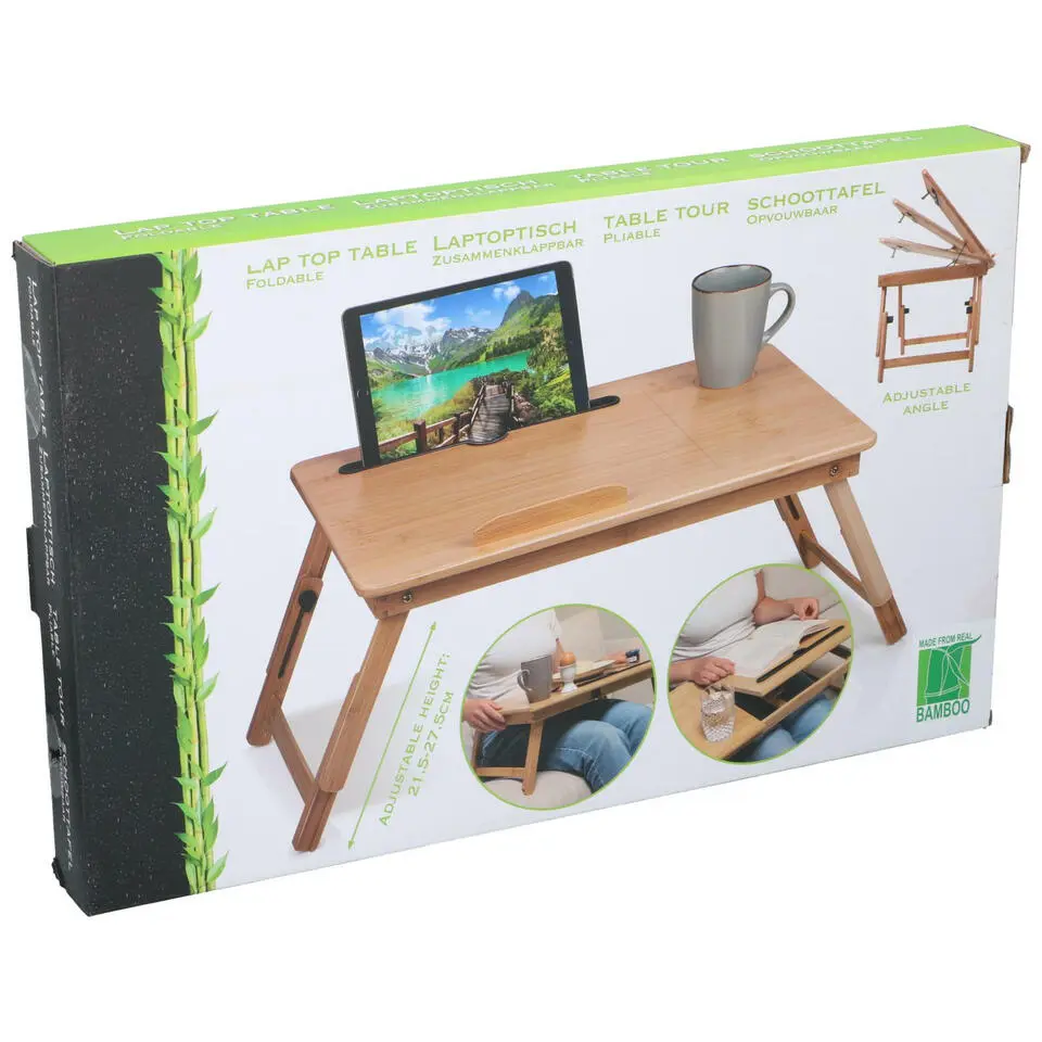 Laptoptafel / bedtafel - hout - 53 x 34 x 27,5 cm