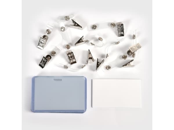 Navneskilte t/ID 60x90mm hård plast liggende format - (10 stk.)