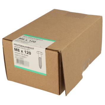 Houtdraadbout verzinkt 8x120 mm 100 stuks