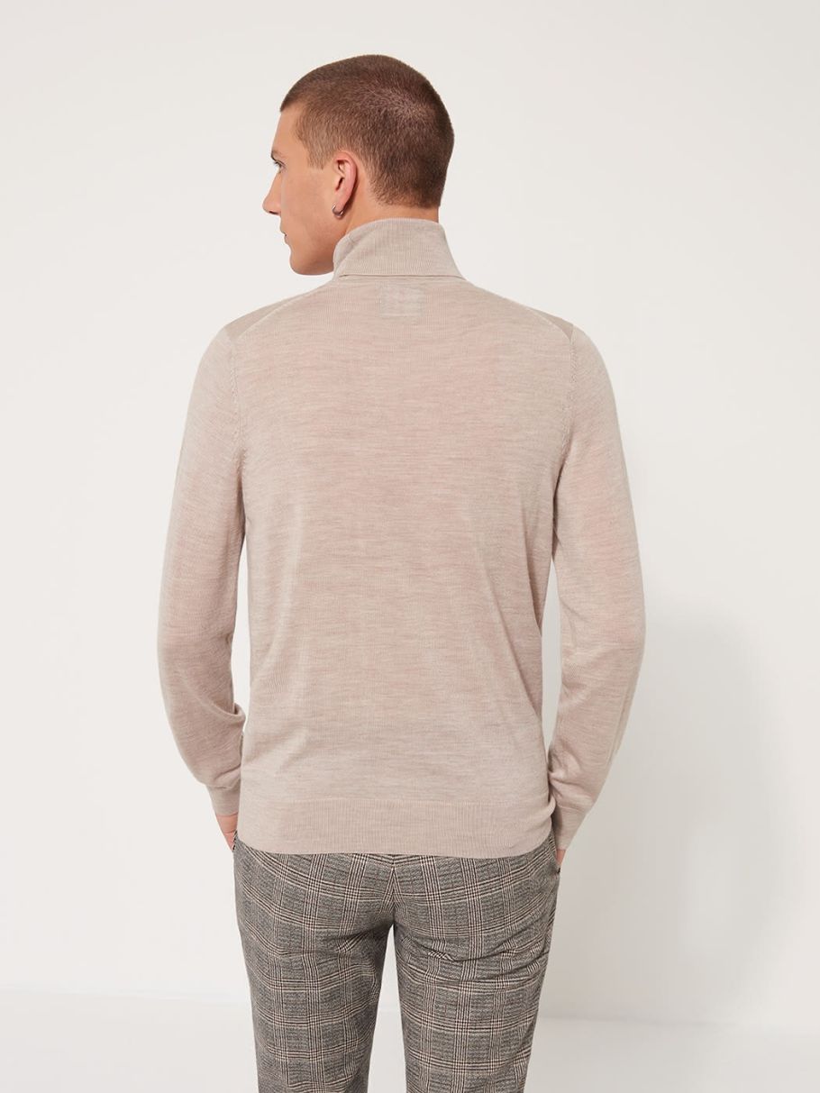 Pull col roulé en laine mérinos