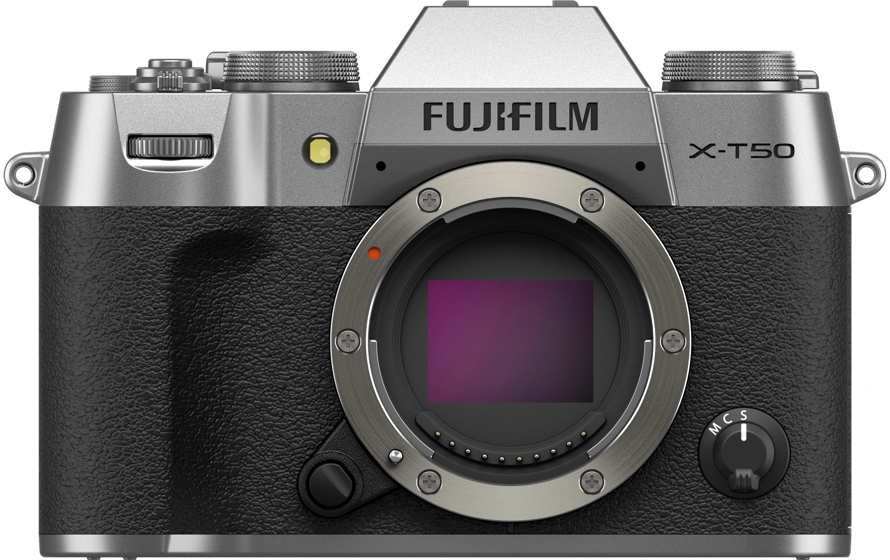 Fotokamera X-T50 Silver Kit XF 50mm<br>Kompakte Systemkamera mit 40.2-Megapixel-Sensor, 6.2K-Video und Filmsimulations-Einstellrad
