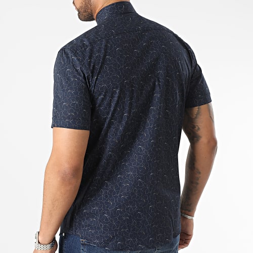 Chemise Manches Courtes Bleu Marine Floral