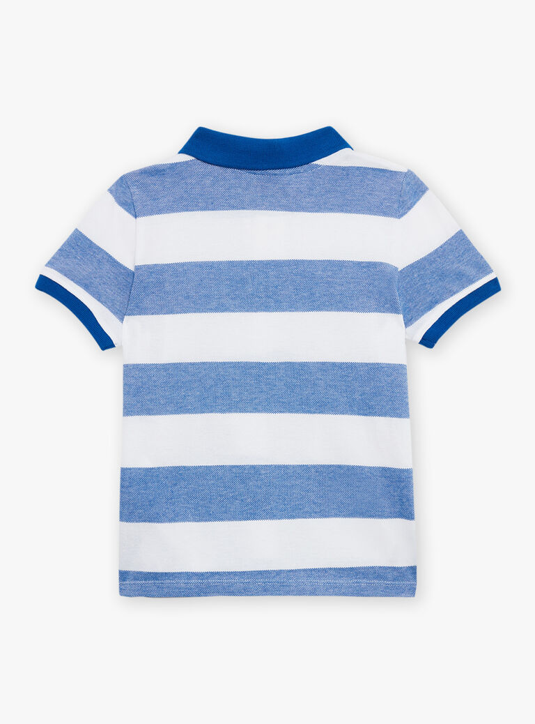 Polo bleu à imprimé à rayures