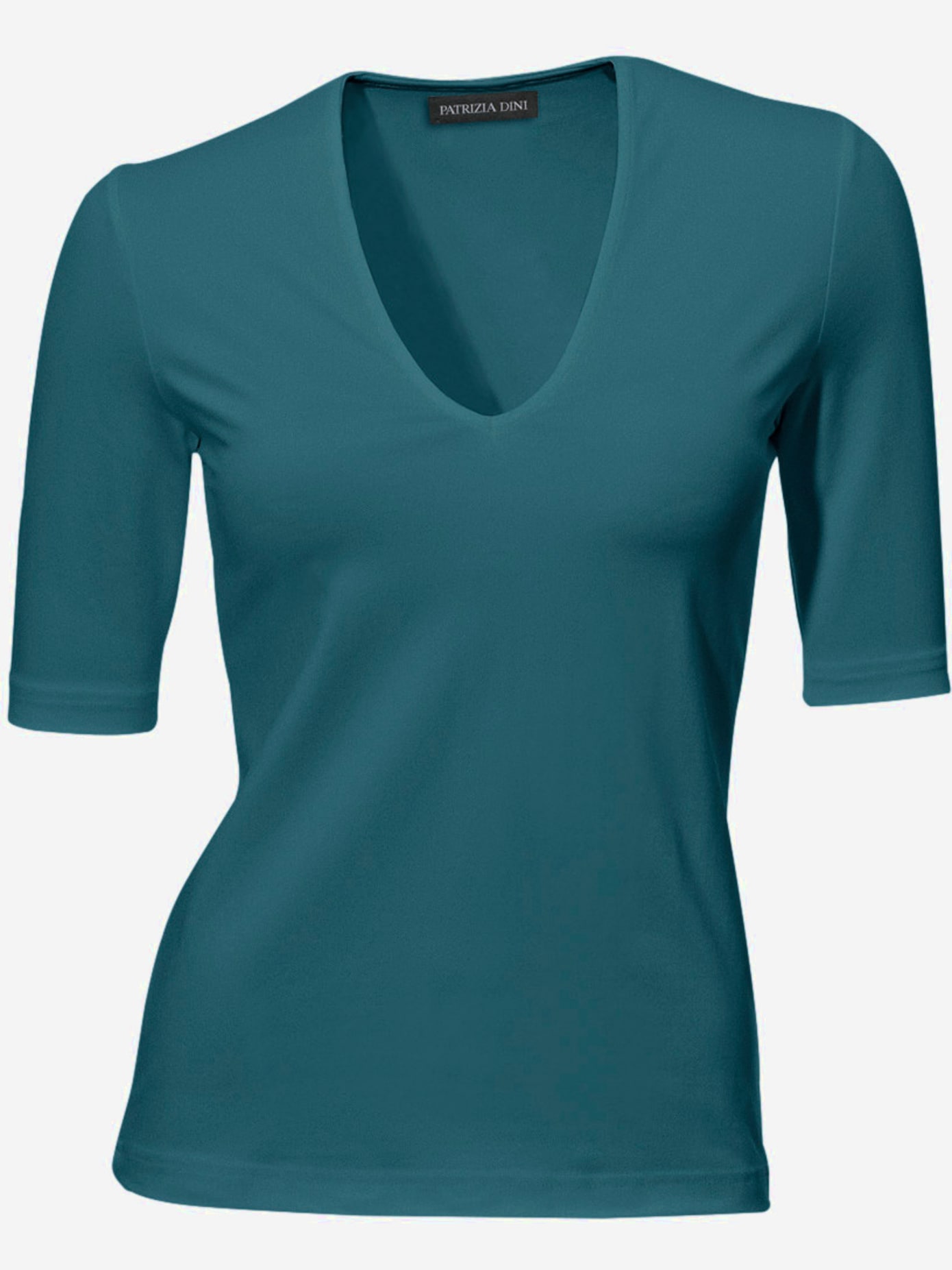 T-shirt en v manches mi-longues et encolure en v féminine