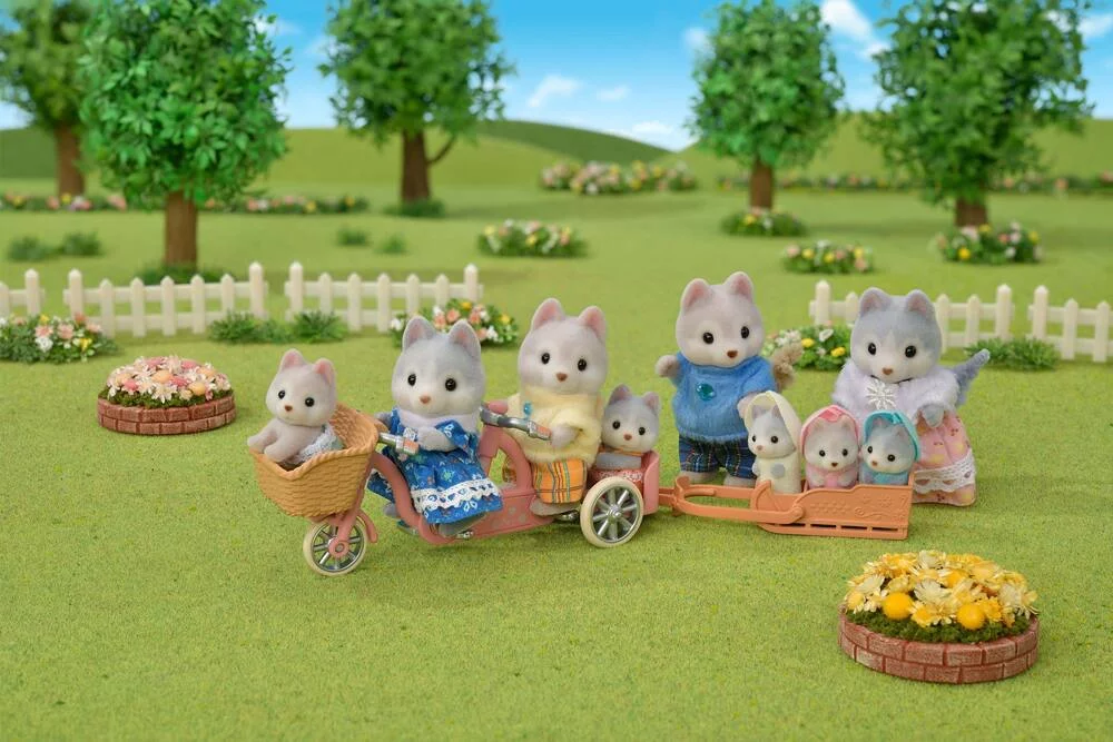 LES FRERES ET SŒURS HUSKY ET LEUR TANDEM - SYLVANIAN FAMILLES